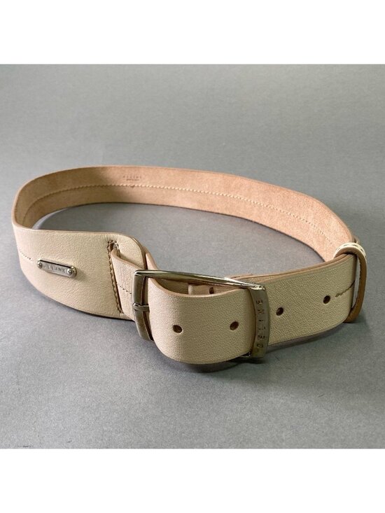 Celine Pin Buckle Leather Belt L Beige 5 Level Adjustment Metal Plate main image 5
